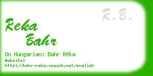 reka bahr business card